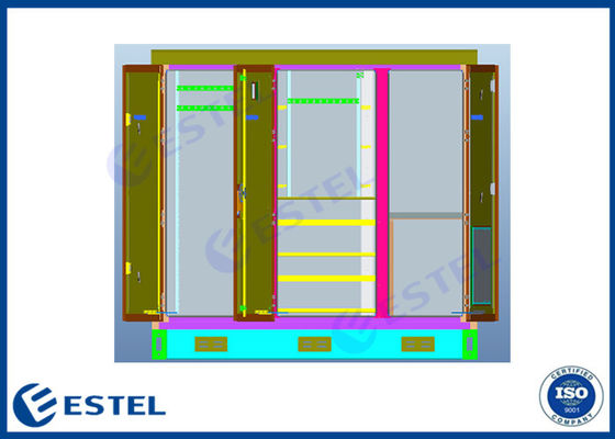 Trójkomorowy stojak sieciowy ISO9001 RAL7035 do zastosowań zewnętrznych